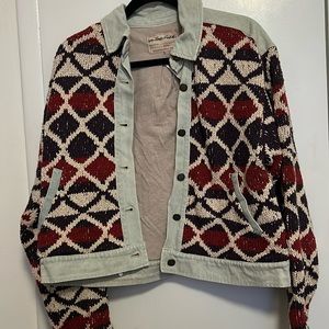 Free People Knitted design with denim S/XS 🧥